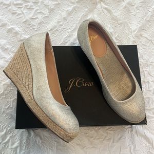 🚫Sold🚫 J. Crew Seville Espadrille Wedges Metallic Gold